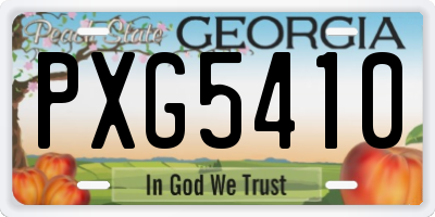 GA license plate PXG5410