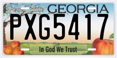 GA license plate PXG5417