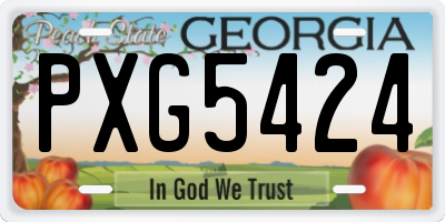 GA license plate PXG5424
