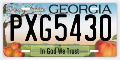 GA license plate PXG5430