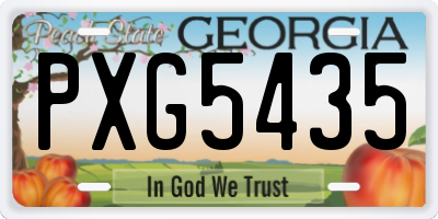 GA license plate PXG5435