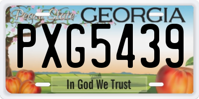 GA license plate PXG5439