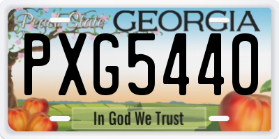 GA license plate PXG5440