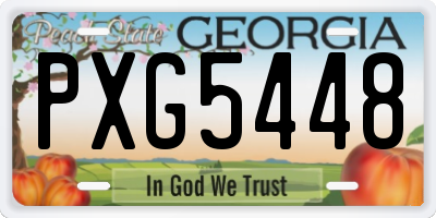 GA license plate PXG5448