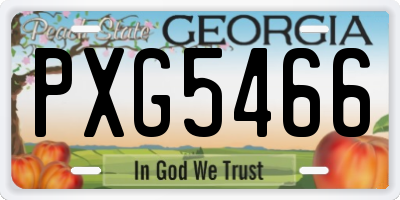 GA license plate PXG5466