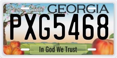 GA license plate PXG5468