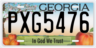 GA license plate PXG5476