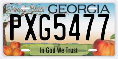 GA license plate PXG5477