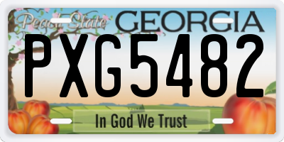 GA license plate PXG5482