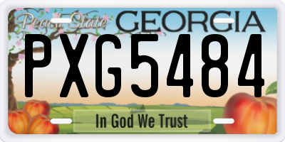 GA license plate PXG5484