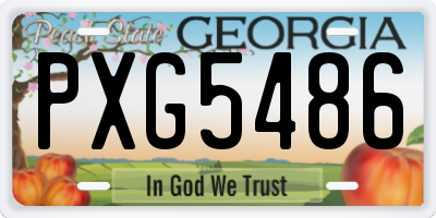 GA license plate PXG5486