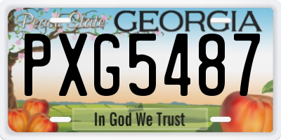 GA license plate PXG5487