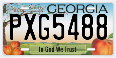 GA license plate PXG5488