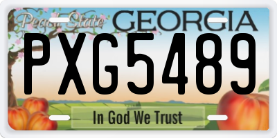 GA license plate PXG5489