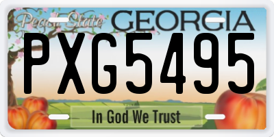 GA license plate PXG5495