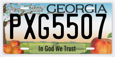 GA license plate PXG5507
