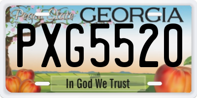 GA license plate PXG5520
