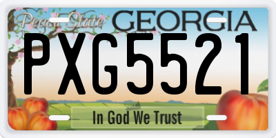 GA license plate PXG5521