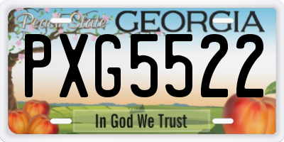 GA license plate PXG5522