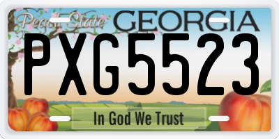 GA license plate PXG5523