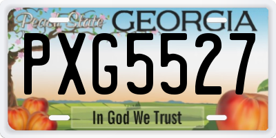 GA license plate PXG5527