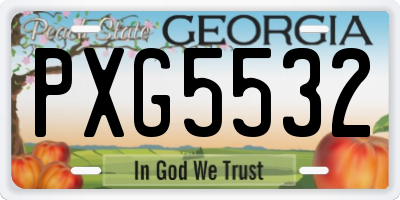 GA license plate PXG5532