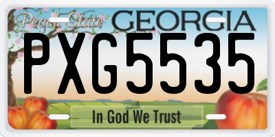 GA license plate PXG5535