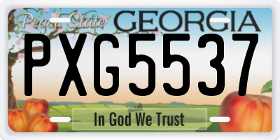 GA license plate PXG5537