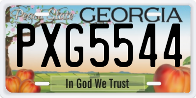 GA license plate PXG5544