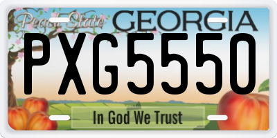 GA license plate PXG5550