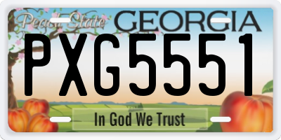GA license plate PXG5551