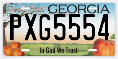 GA license plate PXG5554
