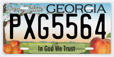 GA license plate PXG5564