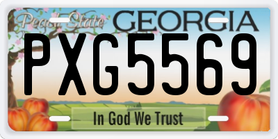 GA license plate PXG5569