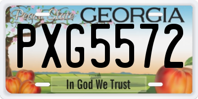 GA license plate PXG5572