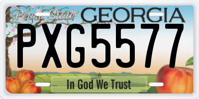 GA license plate PXG5577