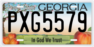 GA license plate PXG5579