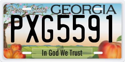 GA license plate PXG5591