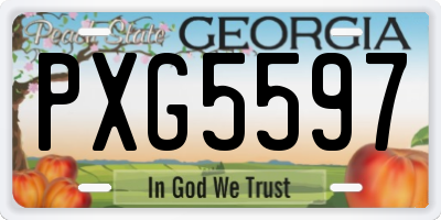 GA license plate PXG5597