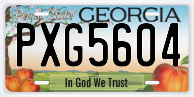 GA license plate PXG5604
