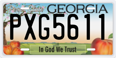 GA license plate PXG5611