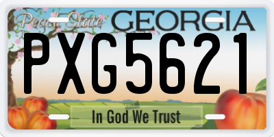 GA license plate PXG5621