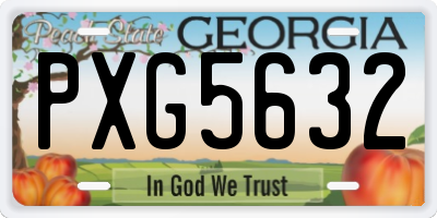 GA license plate PXG5632