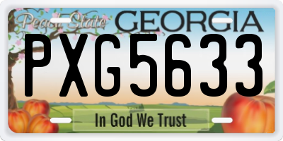 GA license plate PXG5633