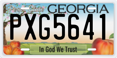 GA license plate PXG5641
