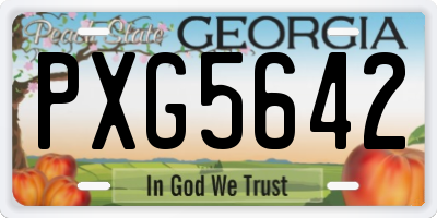 GA license plate PXG5642