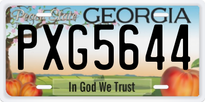 GA license plate PXG5644