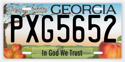 GA license plate PXG5652