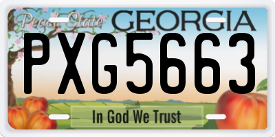 GA license plate PXG5663