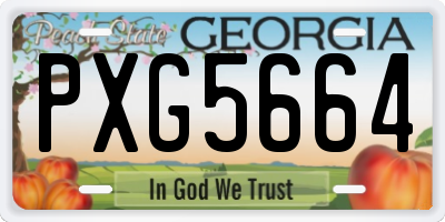 GA license plate PXG5664